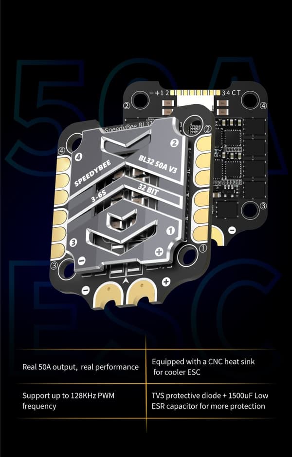 SpeedyBee Stack F7 V3 50A 3-6S FC Stack