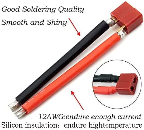 3 stk 14AWG Deans Style T Plug hankontakt med RC-batterianslutningskabel - Tillbehör till Fjärrstyrda Leksaker trådkabel