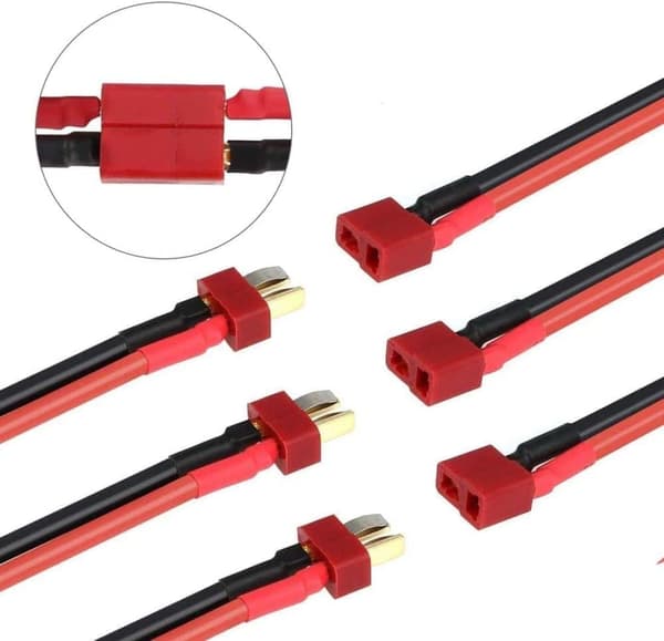 3 stk 14AWG Deans Style T Plug hankontakt med RC-batterianslutningskabel - Tillbehör till Fjärrstyrda Leksaker trådkabel