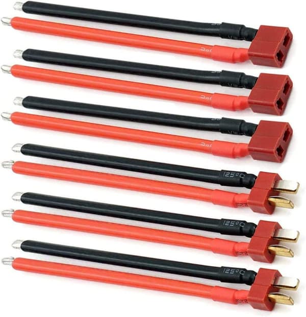 3 stk 14AWG Deans Style T-stik hanstik med RC-batteritilslutningskabel - tilbehør til fjernstyret legetøjskabelkabel
