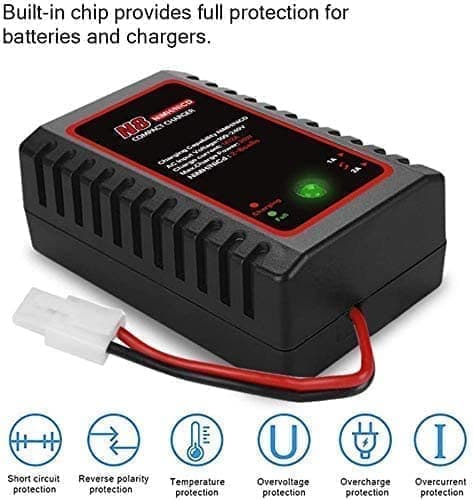 HTRC Nimh batteriladdare för paket batteri 2-8s Nimh NiCD (2.4V-9.6V) med standard / Mini Tamiya-kontakt för Airsoft RC Car Boat Drone Laddare
