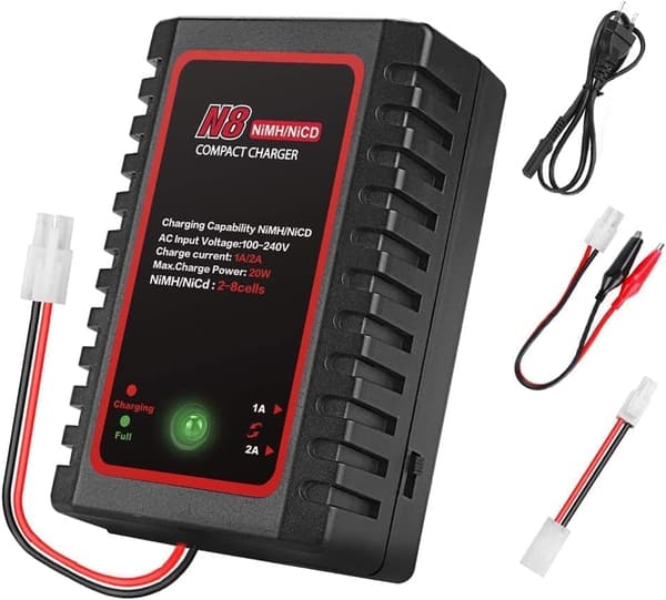 HTRC Nimh batteriladdare för paket batteri 2-8s Nimh NiCD (2.4V-9.6V) med standard / Mini Tamiya-kontakt för Airsoft RC Car Boat Drone Laddare