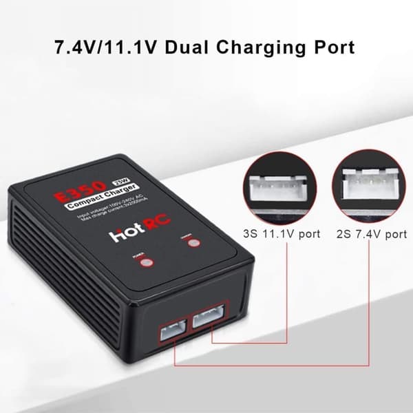 Hot RC E350 2S 3S Kompakt 25W för livet Lipo RC Batteri Bil Drones - Tillbehör till Fjärrstyrda Leksaker balanseringsladdare