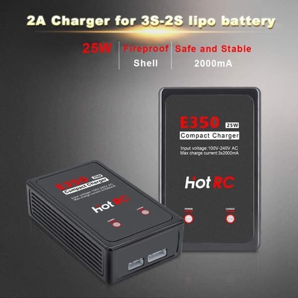 Hot RC E350 2S 3S Kompakt 25W för livet Lipo RC Batteri Bil Drones - Tillbehör till Fjärrstyrda Leksaker balanseringsladdare