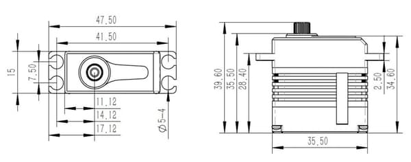 KST X15-855X Mini Digital Steel Gear Servo 15kg