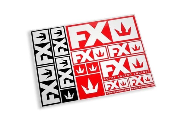 FX Stickers Svart/Vit &amp; Röd/Vit 175x130mm