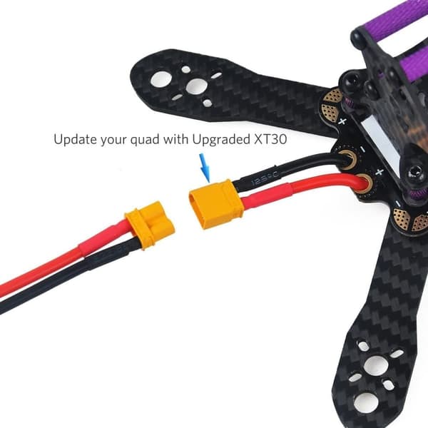 3 par XT30-kontakt, Lipo-batterikontakter, med silikonkabel 100 mm 16AWG RC Lipo - Tillbehör till Fjärrstyrda Leksaker Kabel