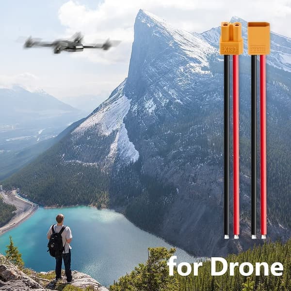 3 par XT30-kontakt, Lipo-batterikontakter, med silikonkabel 100 mm 16AWG RC Lipo - Tillbehör till Fjärrstyrda Leksaker Kabel