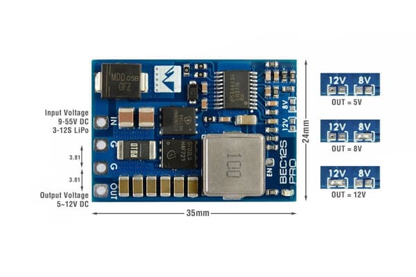 Mateksys BEC 9-55V 5V/8V/12V Justerbar
