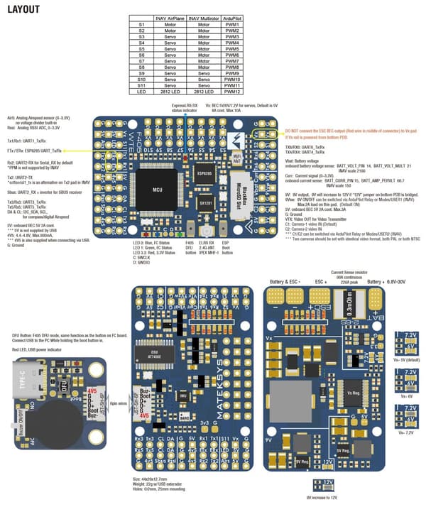 Mateksys F405-WTE Flight Controller ELRS/WiFi