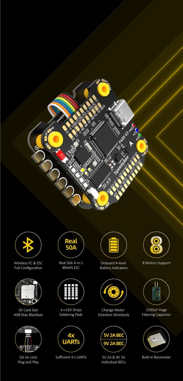 SpeedyBee Stack F405 V3 50A 3-6S FC Stack