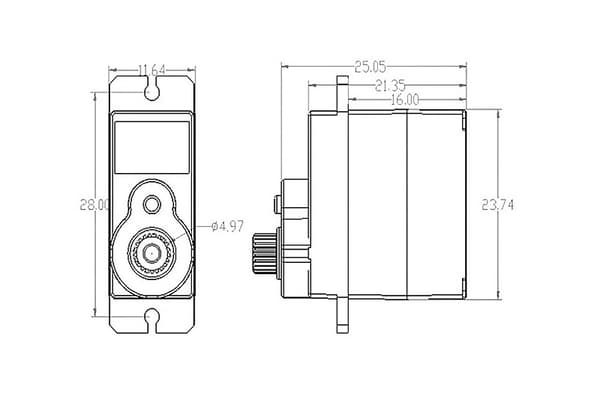 PR13MGDP Digital 13g Metal Gear Servo Positive