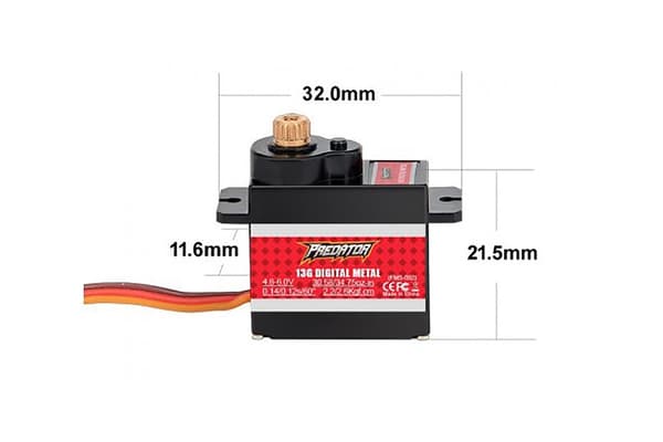 PR13MGDP Digital 13g Metal Gear Servo Positive