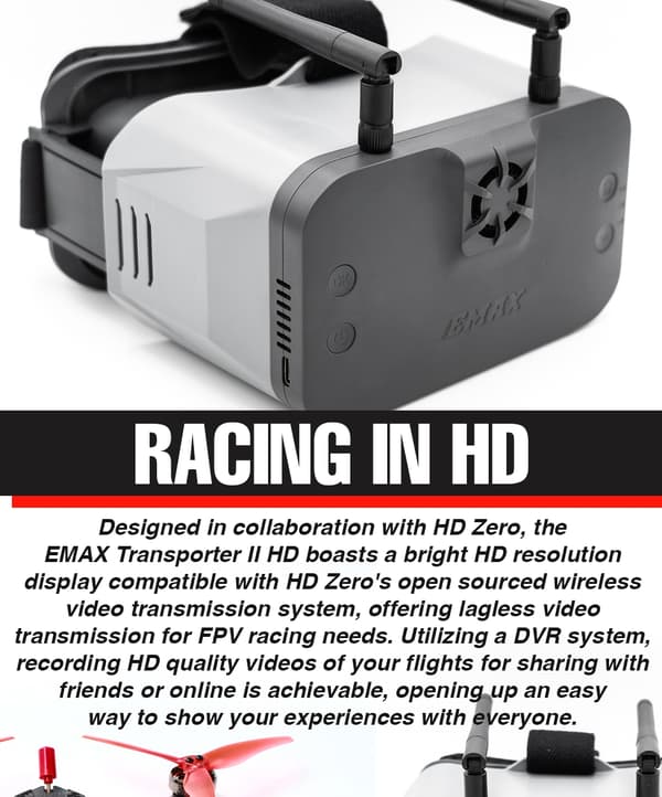 EMAX Transporter II HD FPV Goggle HDZero