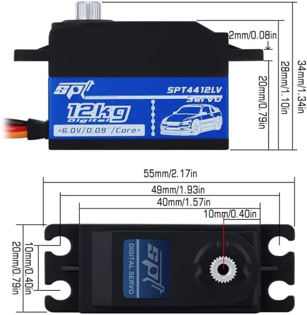 SPT 4412LV RC 12KG med växlar Lämplig för RC-biluppgraderingsdelar - Tillbehör till Fjärrstyrda Leksaker  Digital Servo Car