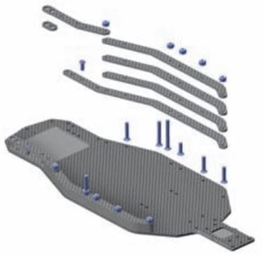 XR-321117 XB2 Graphite Chassis & Side Braces
