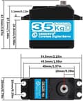 Miniatyrbild 4 av 8: Dsservo DS3235 PRO 7.4V 35KG med 25T Cam för Model 1/10 (180 grader) - Tillbehör till Fjärrstyrda Leksaker Digital Coreless Servomotor