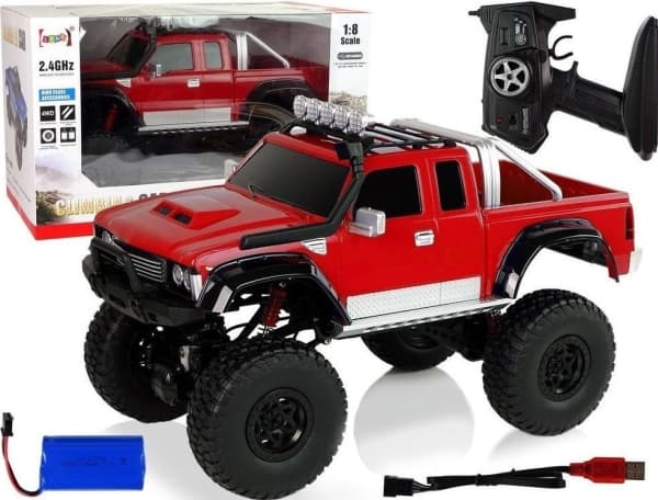 Lean Toys Off Road R/C 2,4G klatrebil 1:8 rød 4x4