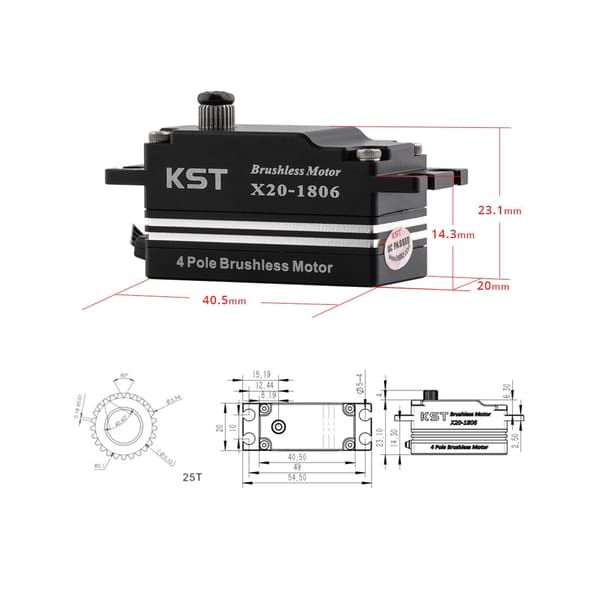 KST X20-1806 Low Profile Digital MG Servo 18kg