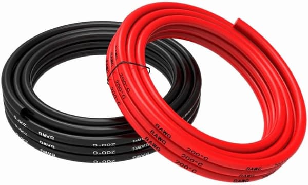 8 AWG fleksibel elektrisk ledning 5 meter [2,5 m sort og 2,5 m rød] dåse - tilbehør til fjernbetjening legetøj silikone kabel