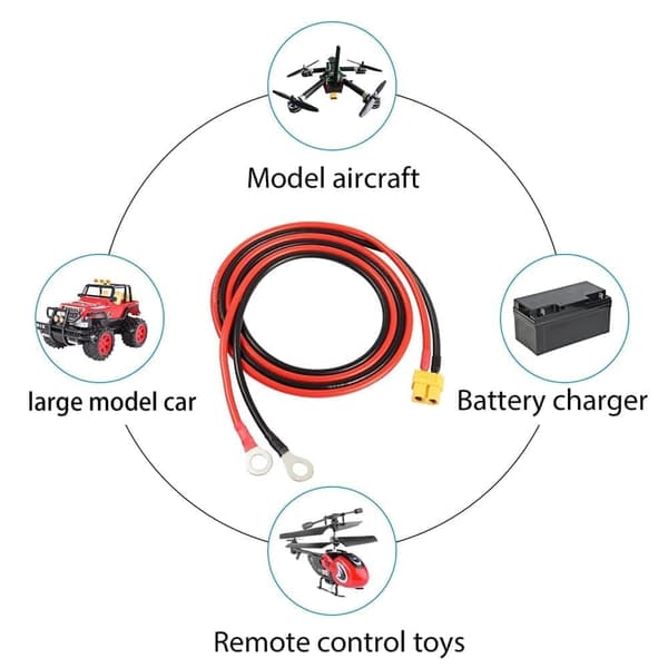 XT60 A O rengasliitin XT60 naaras O-rengas 1Mt 12AWG silikonilangalla, FPV Drone Racingille (1Mt) - Lisävarusteet kaukosäätimen lelukaapeliin