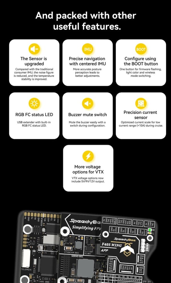 SpeedyBee F405 Fixed Wing Flight Controller 2-6s