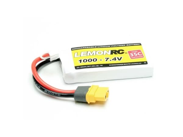 LemonRC Modelbyggeri-batteripakke (LiPo) 7.4 V 1000 mAh Celletal: 2 35 C Softcase XT60