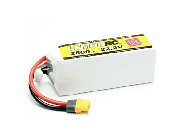 LemonRC Modelbyggeri-batteripakke (LiPo) 22.2 V 2600 mAh Celletal: 6 35 C Softcase XT60