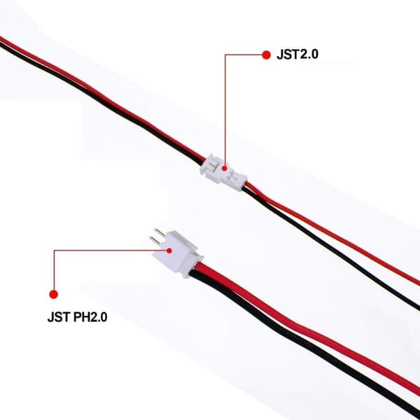20 par 2,0 mm JST 2-stifts mikro elektrisk hane och hona med 80 mm tråd - Tillbehör till Fjärrstyrda Leksaker kontaktkontakt