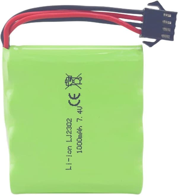 1 stycke uppladdningsbart 7.4V 1000mah SM-4P med USB-laddningskabel för DE36W DE65 NO.1809 RC - Tillbehör till Fjärrstyrda Leksaker batteri