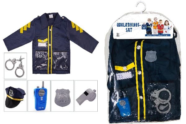 Polisdräkt set polisjacka blå med tillbehör