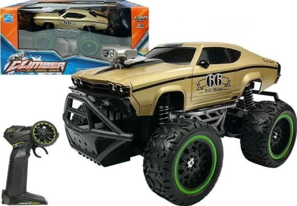 Lean Sport Remote Control Car R/C High Wheels Gold