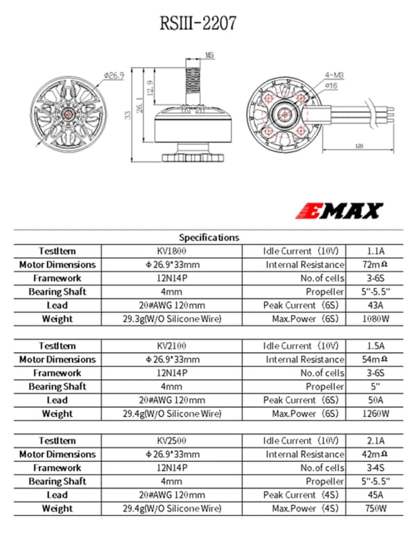 EMAX RSIII Series 2207 2100KV - 1stk