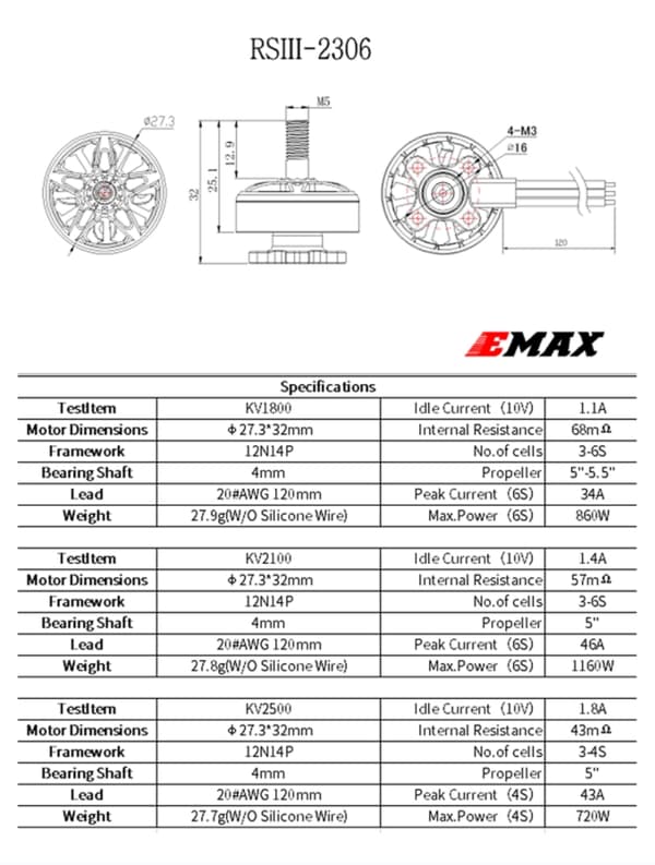 EMAX RSIII Series 2306 1800KV - 1 stk