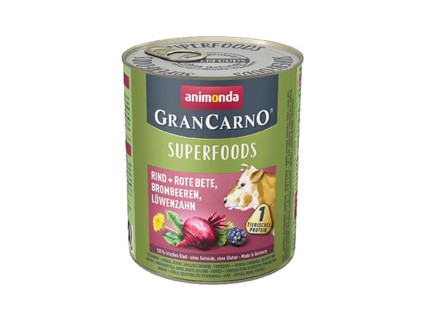 animonda GranCarno 4017721824408, Aikuinen, Kaikille roduille, Punajuuri, Naudanliha, Blackberry, Voikukka, 800 g