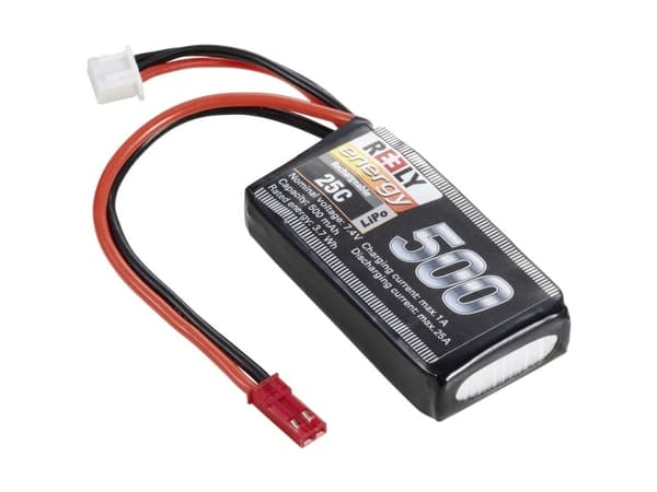 Reely Modelbyggeri-batteripakke (LiPo) 7,4 V 500 mAh Celletal: 2 25 C Softcase BEC