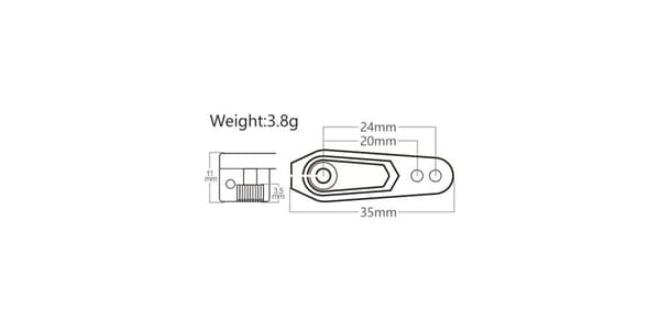 Power HD Alu Servo Horn 25T - 35mm - Black