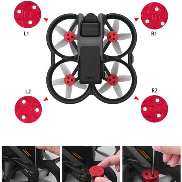 INF Motorbeskyttelsesdeksel Ripesikre motordeksler Anti-støv for DJI Avata Sort