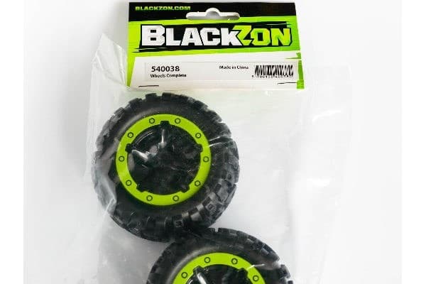 BLACKZON Slyder MT Wheels/Tires Assembled (Black/Green)