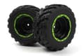 Pikkukuva 2 / 2: BLACKZON Smyter MT Wheels/Tires Assy (Black/Green/2pcs)