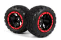 Miniatyrbillede 2 af 2: BLACKZON Slyder ST Wheels/Tires Assembled (Black/Red)