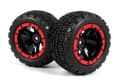 Miniatyrbillede 1 af 2: BLACKZON Slyder ST Wheels/Tires Assembled (Black/Red)