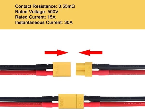 5 par XT30 med silikonekabel 100mm 14AWG til Lipo FPV dronebatteri - tilbehør til fjernstyret legetøj Hunstik