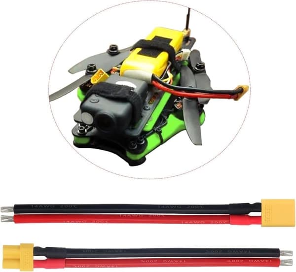 5 par XT30 med silikonekabel 100mm 14AWG til Lipo FPV dronebatteri - tilbehør til fjernstyret legetøj Hunstik