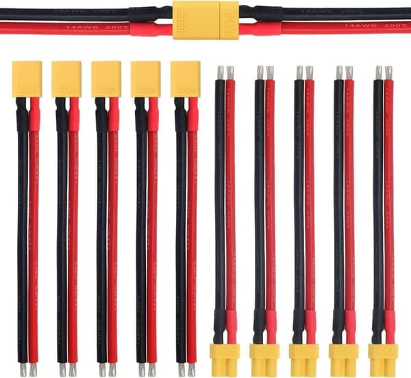 5 par XT30 med silikonekabel 100mm 14AWG til Lipo FPV dronebatteri - tilbehør til fjernstyret legetøj Hunstik