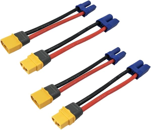 2 par XT60 til EC5 han og hun - 12AWG silikonekabel til RC - - Tilbehør til fjernstyret legetøj Stik adaptere
