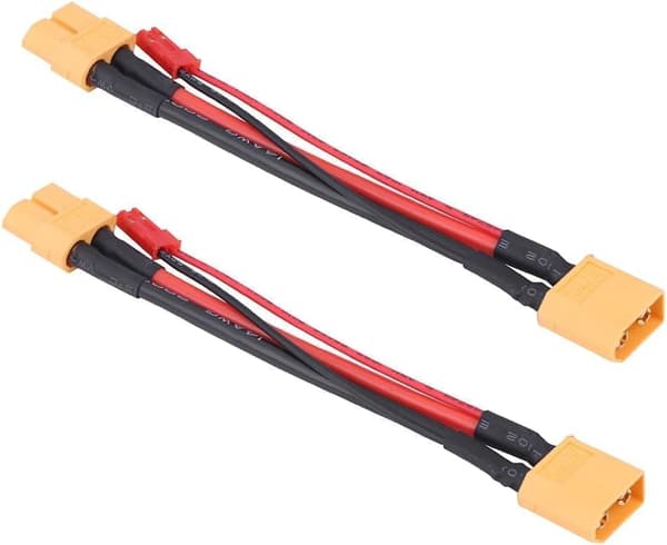 Set 2st XT60 14 AWG hane och honkontakt med 22 AWG JST-kontakt - Tillbehör till Fjärrstyrda Leksaker kabeladapter