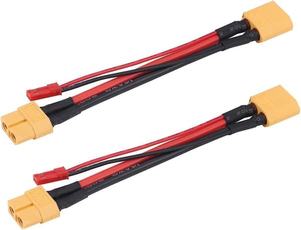 Set 2st XT60 14 AWG hane och honkontakt med 22 AWG JST-kontakt - Tillbehör till Fjärrstyrda Leksaker kabeladapter