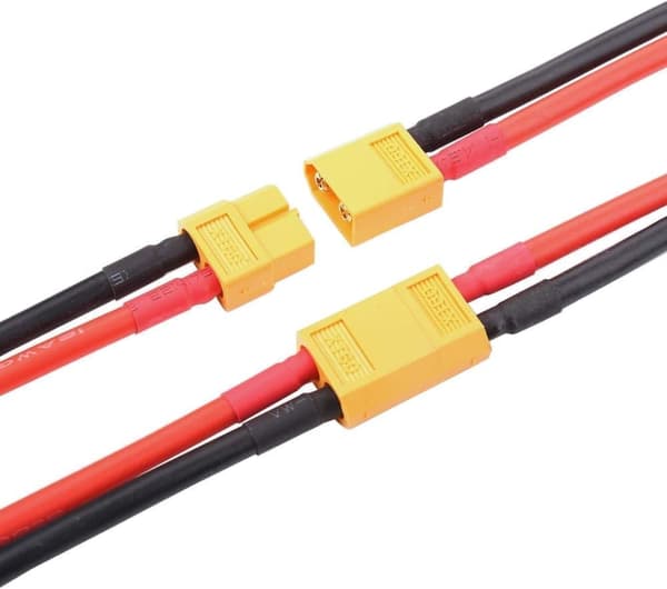 Set med 2 par XT60 han- och honkontakter med 100 mm 12AWG silikonkabel FPV-drönare - XT-60 Plug  - Tillbehör till Fjärrstyrda Leksaker Kabel