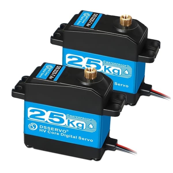 DSSERVO 2stk RC 25KG, 7.4V høj drejningsmoment digital motor med rustfrit stål gear 180 ° servostyring